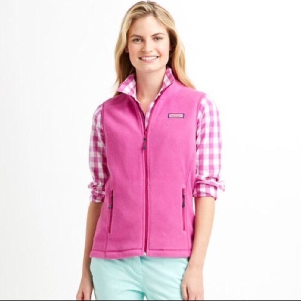 vineyard vines fleece vest